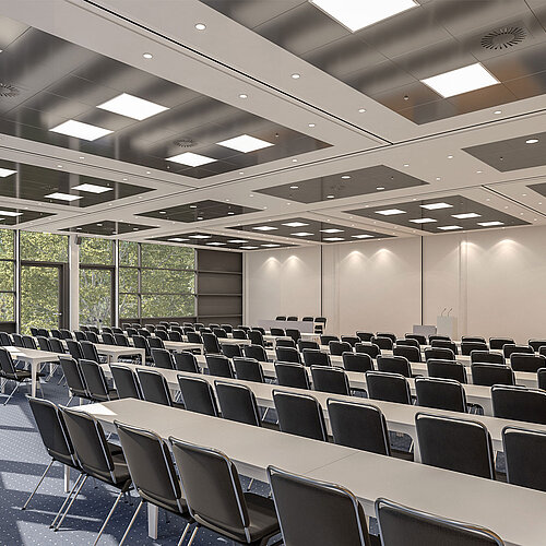 CCH Saal A-C / parlam. Bestuhlung | CCH hall A-C / Classroom Seating