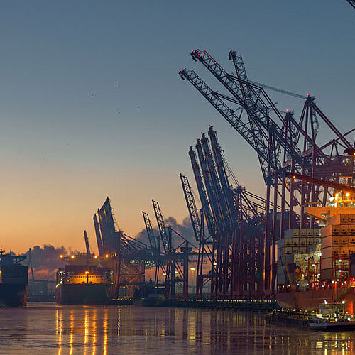 Header - About Hamburg Panoramic view over the city of Hamburg.